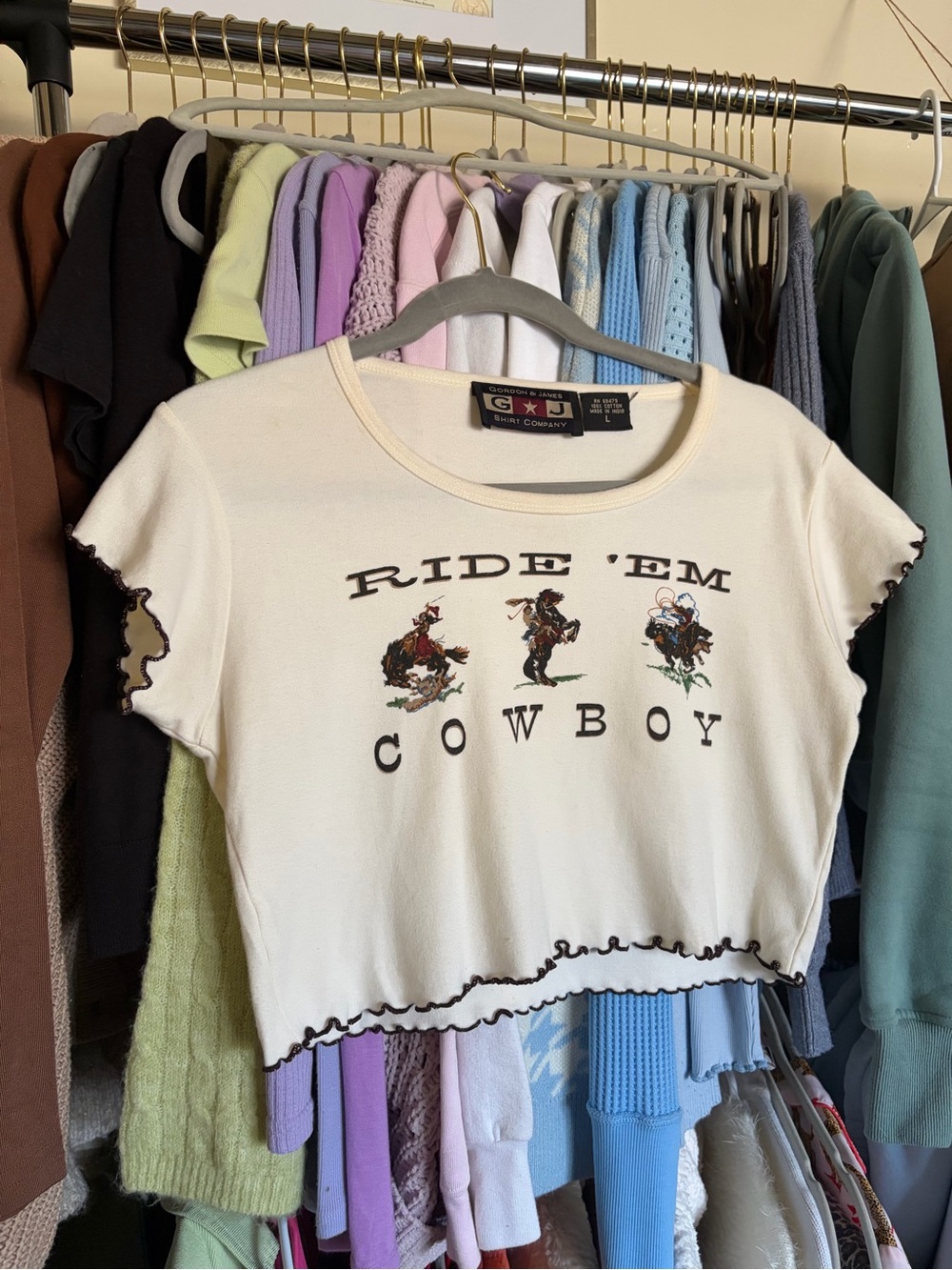 RARE Vintage Ride ‘em Cowboy Cropped Graphic Tee
